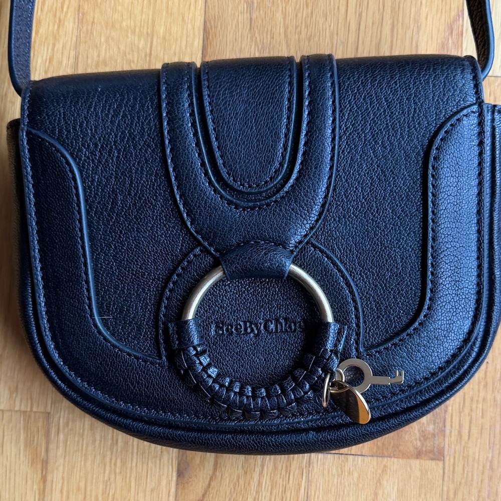 See By Chloe Black Crossbody Bag with Gold Accent